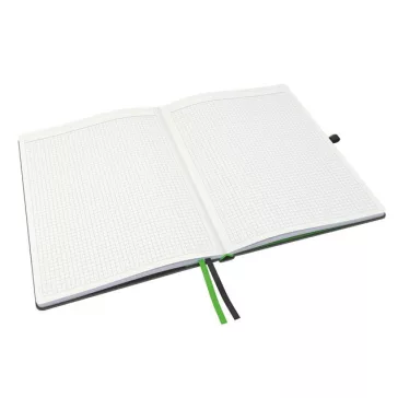   Jegyzetfüzet, exkluzív, A4, kockás, 80 lap, keményfedeles, LEITZ "Complete", fekete