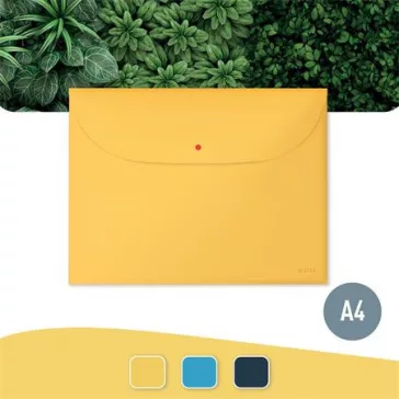   Irattartó tasak, 2 zsebes, A4, PP, pantentos, LEITZ "Cosy", melegsárga