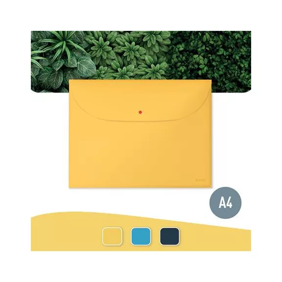 Irattartó tasak, 2 zsebes, A4, PP, pantentos, LEITZ "Cosy", melegsárga