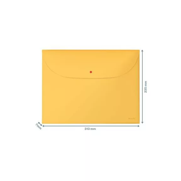 Irattartó tasak, 2 zsebes, A4, PP, pantentos, LEITZ "Cosy", melegsárga