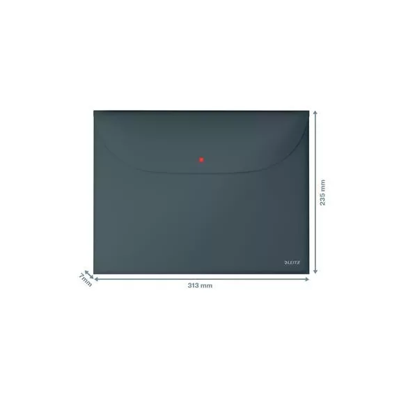 Irattartó tasak, 2 zsebes, A4, PP, pantentos, LEITZ "Cosy", bársonyszürke