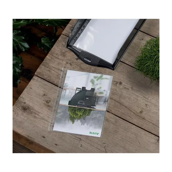 Genotherm, lefűzhető, A4, PP, 100 mikron, narancsos felület, LEITZ "Recycle"