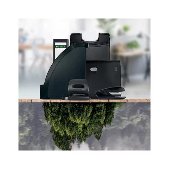 Lyukasztó, kétlyukú, 30 lap, LEITZ "Recycle NeXXt", fekete
