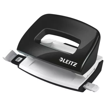   Lyukasztó, kétlyukú, 10 lap, fém, mini, LEITZ "Nexxt Wow", fekete