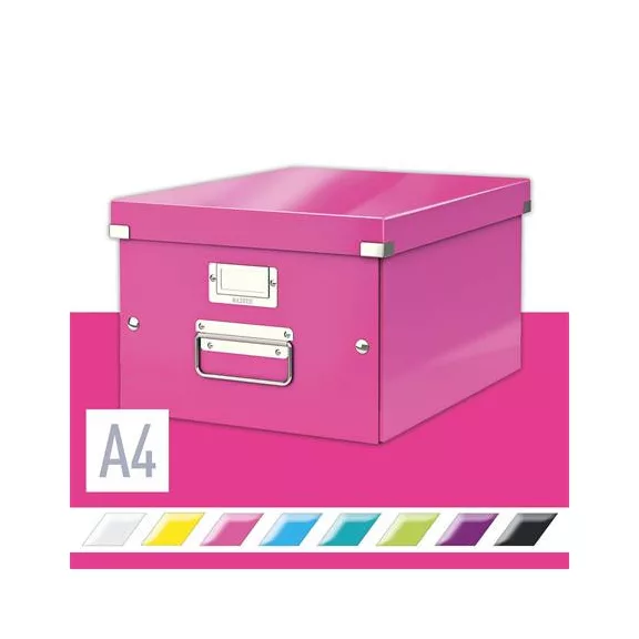 Doboz, A4 méret, LEITZ "Click&Store", rózsaszín