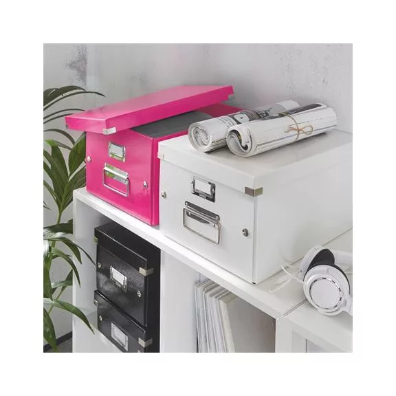 Doboz, A4 méret, LEITZ "Click&Store", rózsaszín