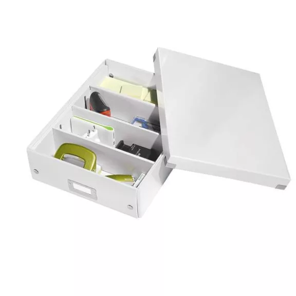 Doboz, rendszerező, M méret, LEITZ "Click&Store", fehér