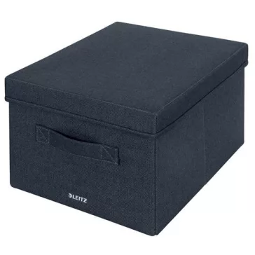   Doboz, szövet borítású, M méret, LEITZ "Fabric", sötétszürke