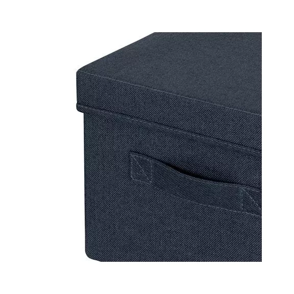 Doboz, szövet borítású, M méret, LEITZ "Fabric", sötétszürke