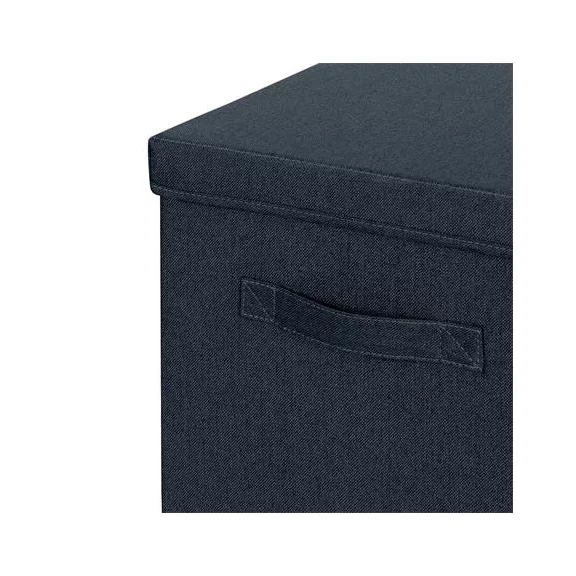 Doboz, szövet borítású, L méret, LEITZ "Fabric", sötétszürke