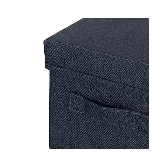 Doboz, szövet borítású, S méret, LEITZ "Fabric", sötétszürke