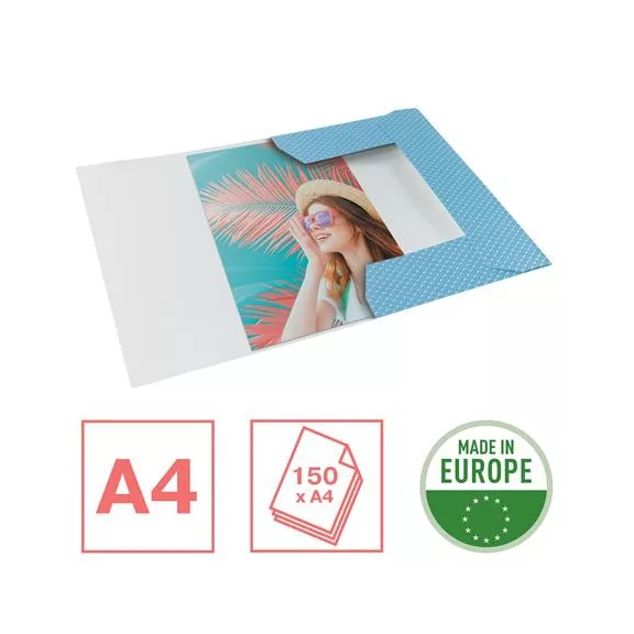 Gumis mappa, karton, A4, ESSELTE "Colour'Breeze", kék