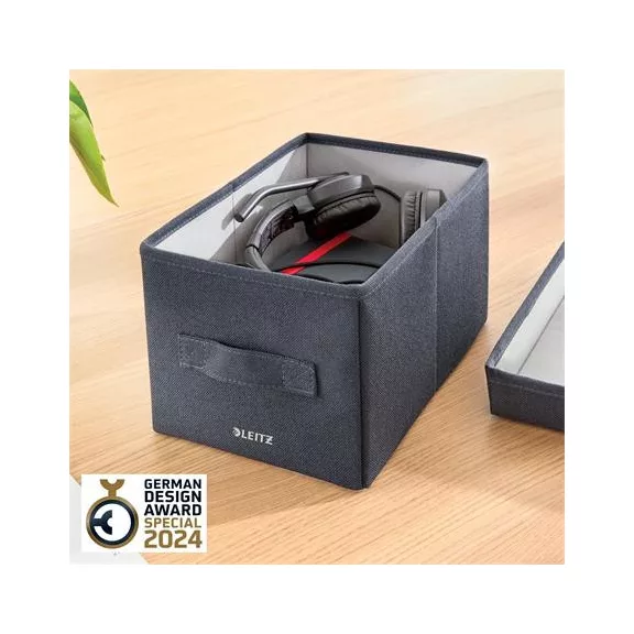 Hordozótáska, 3 rekeszes, LEITZ "Fabric Hot Desking", sötétszürke
