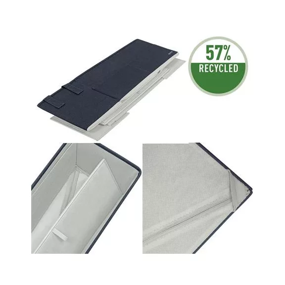 Hordozótáska, 3 rekeszes, LEITZ "Fabric Hot Desking", sötétszürke