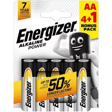   Elem, AA ceruza, 4+1 db, ENERGIZER "Alkaline Power"