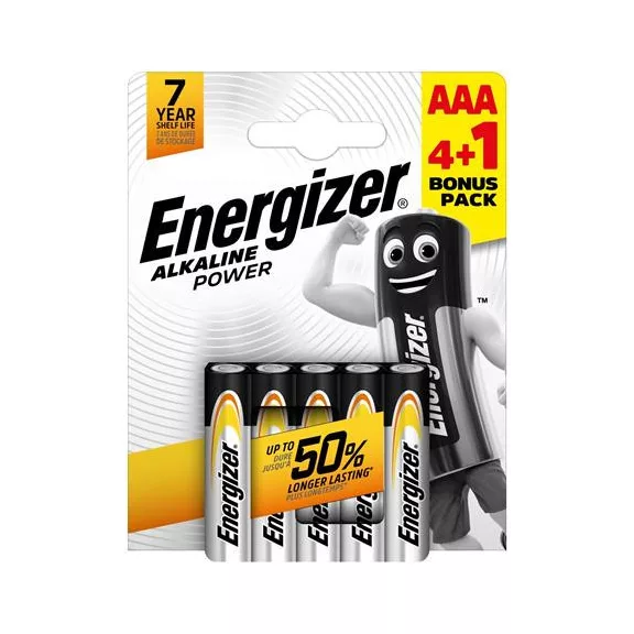 Elem, AAA mikro, 4+1 db, ENERGIZER "Alkaline Power" Elem, AAA mikro, 4+1 db, ENERGIZER "Alkaline Power"