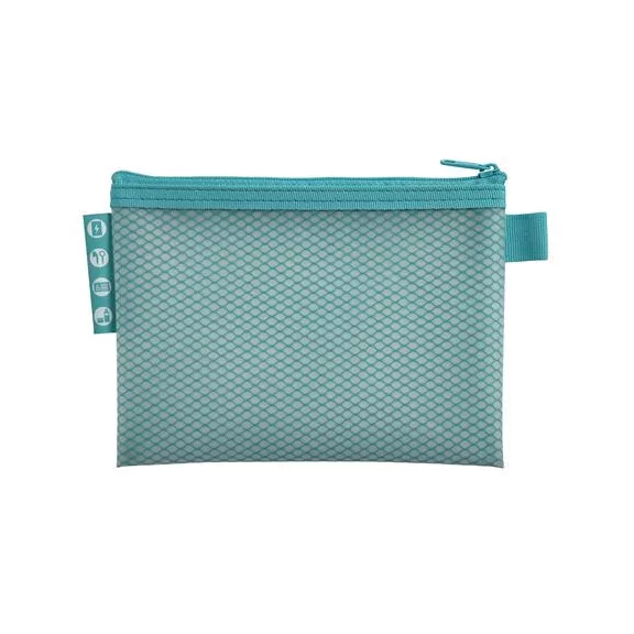 Rendszerező tasak, cipzáras, hálós, A6, EXACOMPTA "Chromaline Pastel", vegyes színek