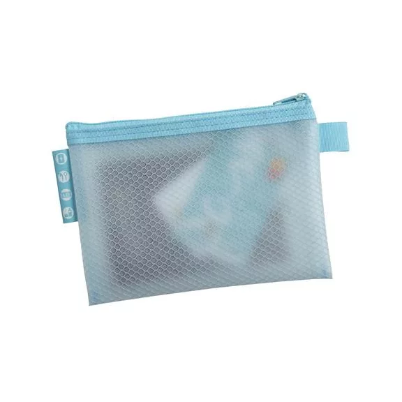 Rendszerező tasak, cipzáras, hálós, A6, EXACOMPTA "Chromaline Pastel", vegyes színek