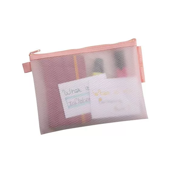 Rendszerező tasak, cipzáras, hálós, A5, EXACOMPTA "Chromaline Pastel", vegyes színek