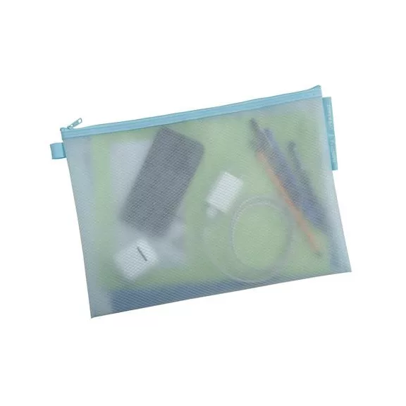 Rendszerező tasak, cipzáras, hálós, A4, EXACOMPTA "Chromaline Pastel", vegyes színek