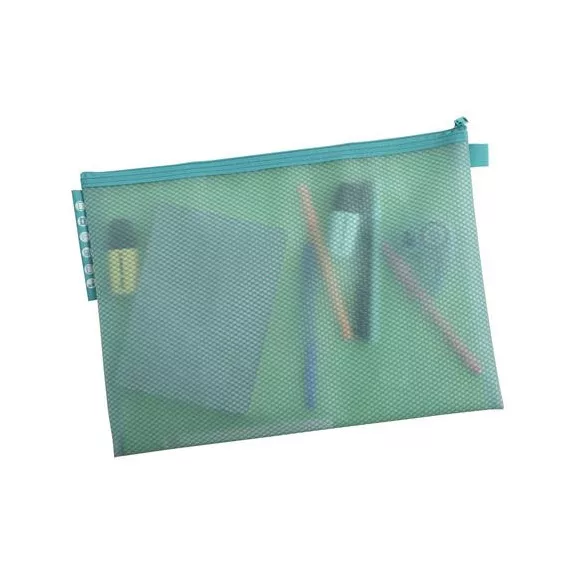 Rendszerező tasak, cipzáras, hálós, A4, EXACOMPTA "Chromaline Pastel", vegyes színek