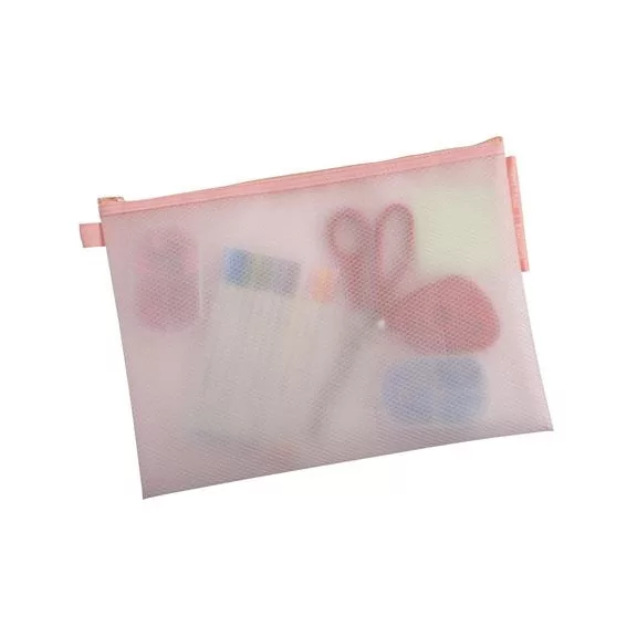 Rendszerező tasak, cipzáras, hálós, A4, EXACOMPTA "Chromaline Pastel", vegyes színek