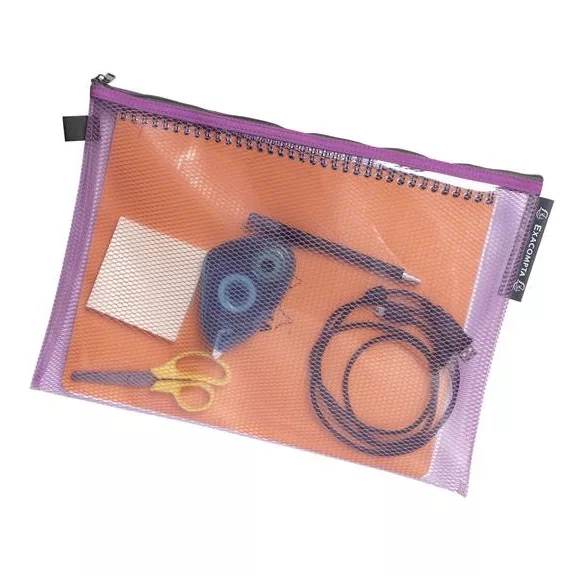 Rendszerező tasak, cipzáras, hálós, A4, EXACOMPTA "Pop'NCo", vegyes