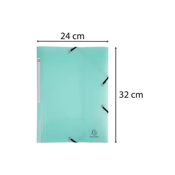 Gumis mappa, PP, A4, EXACOMPTA "Chromaline Pastel", zöld