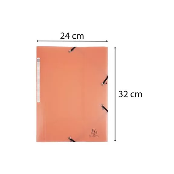 Gumis mappa, PP, A4, EXACOMPTA "Chromaline Pastel", korall