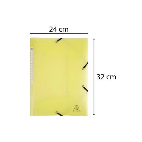 Gumis mappa, PP, A4, EXACOMPTA "Chromaline Pastel", sárga