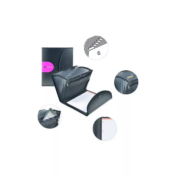 Konferencia mappa, A4, PP, patentos, EXACOMPTA "ExaFolio®", fekete