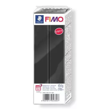 Gyurma, 454 g, égethető, FIMO "Soft", fekete