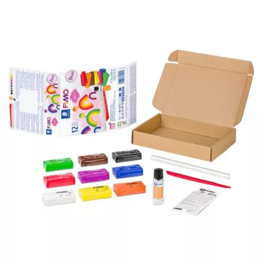   Gyurma készlet, 9x25 g, égethető, FIMO "Soft Basic", 9 különböző szín