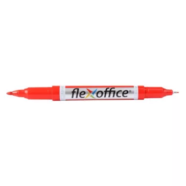   Alkoholos marker, 0,4/1,0 mm, kúpos, kétvégű, FLEXOFFICE "PM01", piros