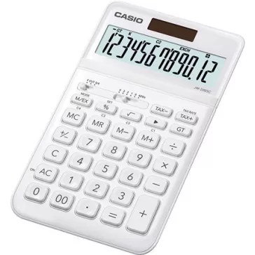   Számológép, asztali, 12 számjegy, CASIO "JW 200SC", fehér