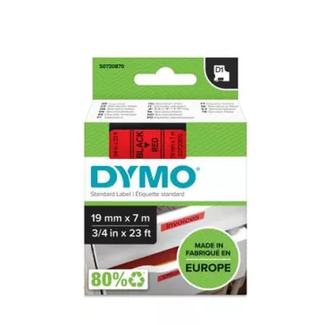   Feliratozógép szalag, 19 mm x 7 m, DYMO "D1", piros-fekete