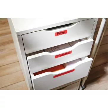   Feliratozógép szalag, 19 mm x 7 m, DYMO "D1", piros-fekete