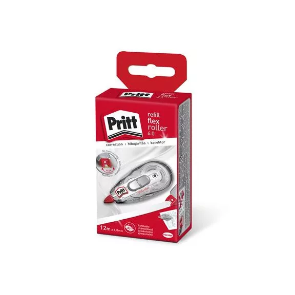 Hibajavító roller, 6 mm x 12 m, utántölthető, HENKEL "Pritt Refill Roller"