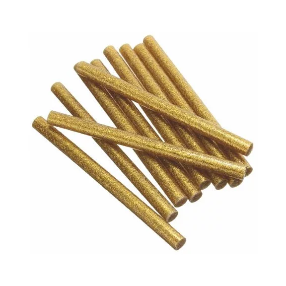 Csillámos ragasztó stick, ragasztópisztolyhoz, 3 db, 11 x 200 mm, arany