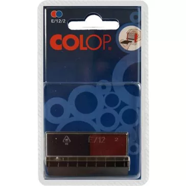   Bélyegző cserepárna, 2 db/bliszter, kétszínű változat, COLOP "E12/2", kék-piros