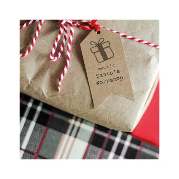 Bélyegző, kirakós, 10 motívummal, "Nio Karácsony", fehér ház, fekete párnával