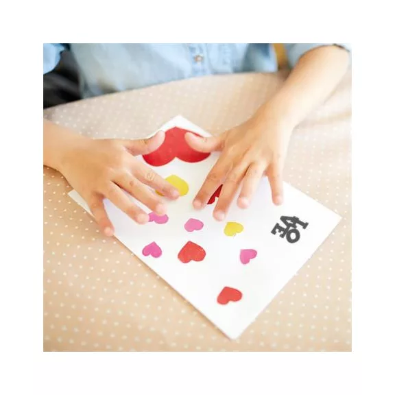 Bélyegző, kirakós, 10 motívummal, "Nio Szerelem", fehér ház, fekete párnával