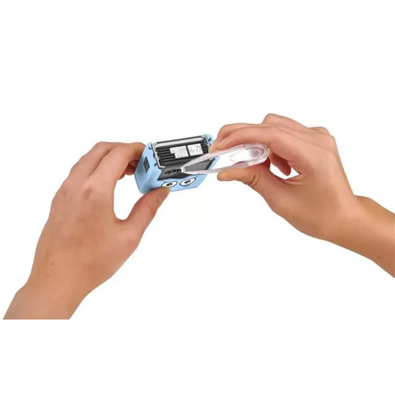 Bélyegző textilhez, kirakós COLOP "Marky", kék ház, fekete párnával