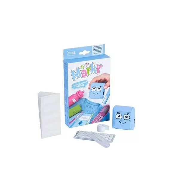 Bélyegző textilhez, kirakós COLOP "Marky", kék ház, fekete párnával