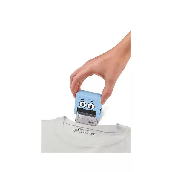 Bélyegző textilhez, kirakós COLOP "Marky", kék ház, fekete párnával