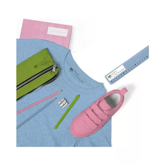 Bélyegző textilhez, kirakós COLOP "Marky", kék ház, fekete párnával