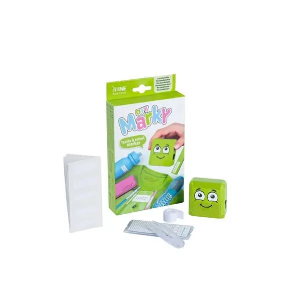 Bélyegző textilhez, kirakós COLOP "Marky", zöld ház, fekete párnával