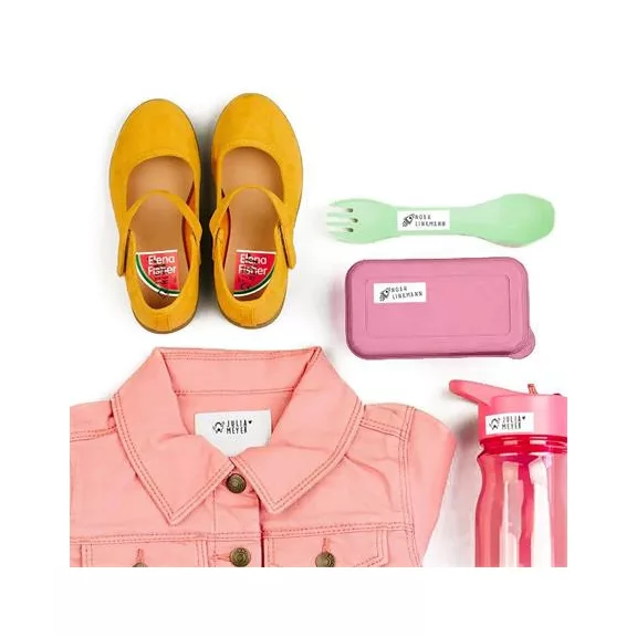 Bélyegző textilhez, kirakós COLOP "Marky", pink ház, fekete párnával