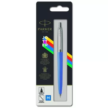   Golyóstoll, 0,7 mm, ezüst színű klip, kék tolltest, PARKER "Royal Jotter Originals", kék