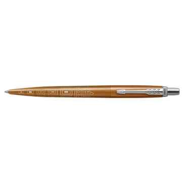   Golyóstoll, 0,7 mm, ezüst színű klip, mintás tolltest, PARKER, "Royal Jotter Róma", kék